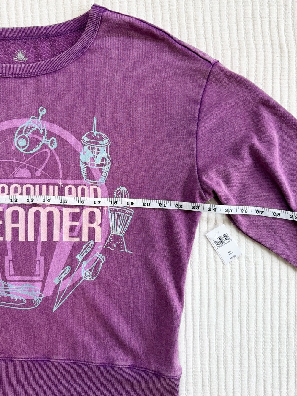 Disney World Parks Tomorrowland Dreamer Purple Graphic Crewneck Sweatshirt NWT - Picture 5 of 7